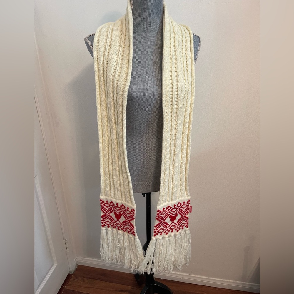 Disney Red and White Knit Scarf